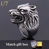 Stainless Steel Wolf Men Ring