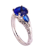 Blue Silver Color Ring
