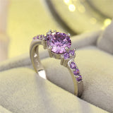 Purple Crystal Zircon Ring