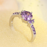 Purple Crystal Zircon Ring
