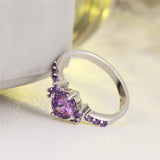 Purple Crystal Zircon Ring