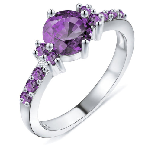 Purple Crystal Zircon Ring