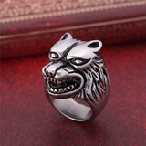 Stainless Steel Wolf Men Ring