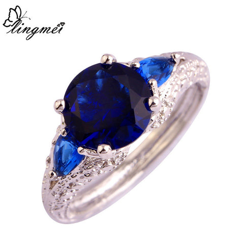 Blue Silver Color Ring