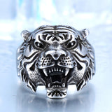 Stainless Steel Titanium Tiger Ring for Men