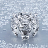 Stainless Steel Titanium Tiger Ring for Men
