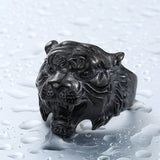 Stainless Steel Titanium Tiger Ring for Men