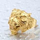 Stainless Steel Titanium Tiger Ring for Men